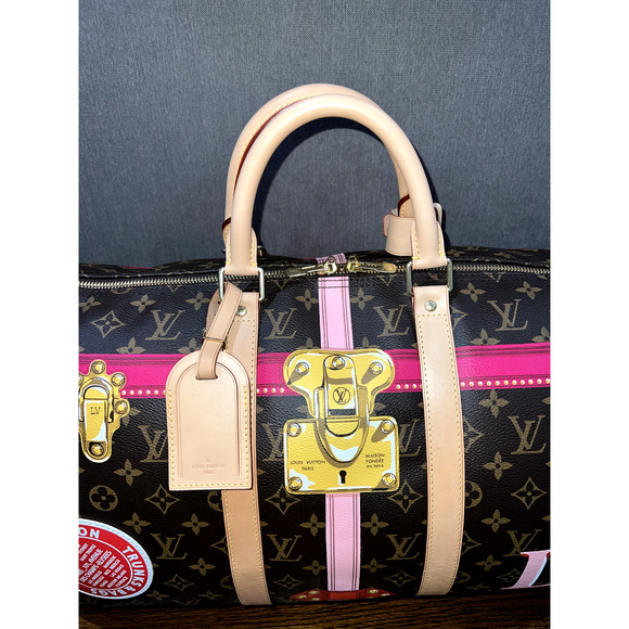 Louis Vuitton Keepall Bandouliere 50 Summer Trunks Monogram Weekend Travel Bag - Picture 4 of 10